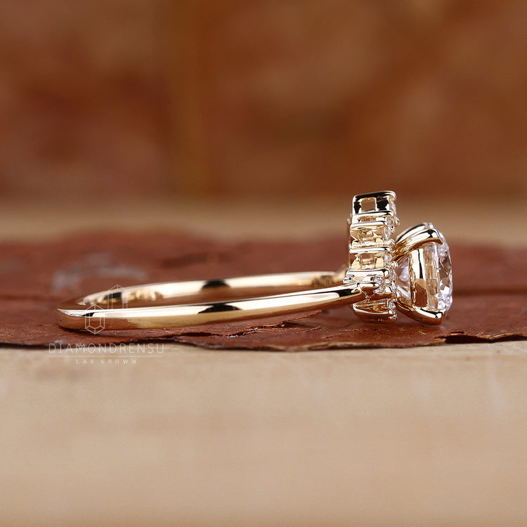 Gold halo ring featuring exquisite craftsmanship.