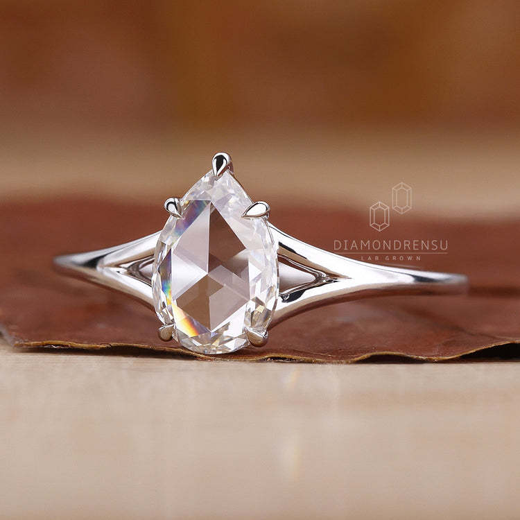 Pear Diamond Ring featuring a classic and unique design.