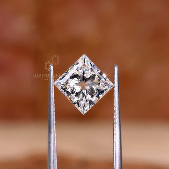 Lab grown diamond offered in princess cut for custom heirloom pieces.