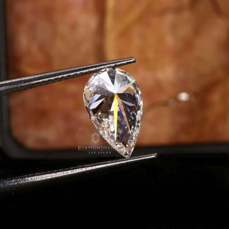 IGI Certified pear cut diamond provides assurance of quality and origin.