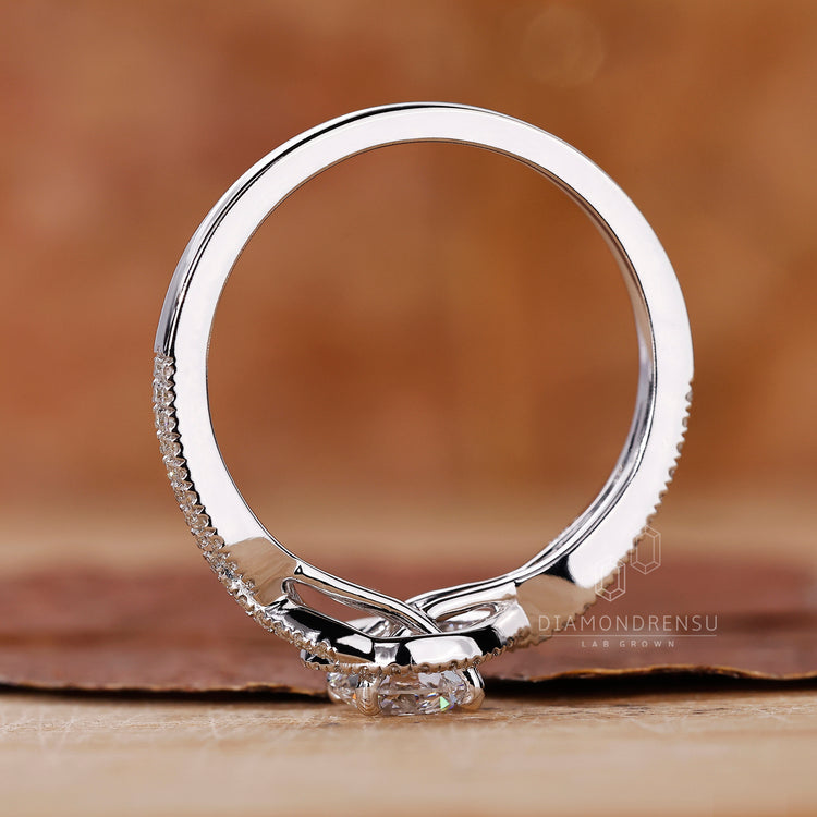 A sparkling twisted diamond ring showcasing exceptional craftsmanship.