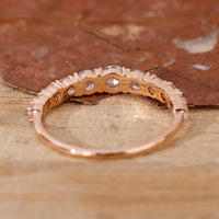 Round Rose Cut Diamond Wedding Band with unique charm.