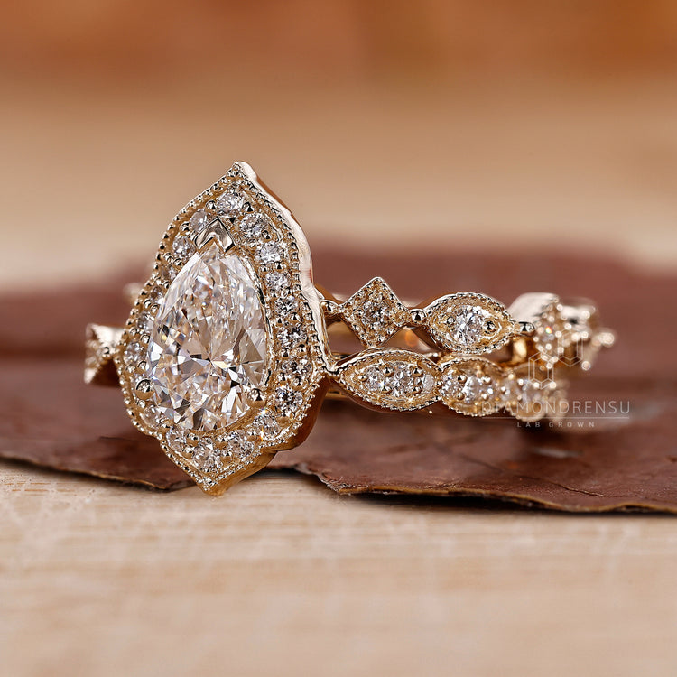 Prong Setting Ring with carefully placed diamonds for brilliance.