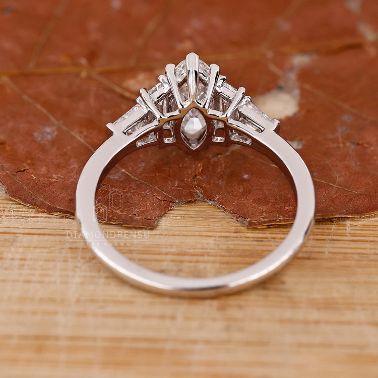 Handmade ring in marquise cut design