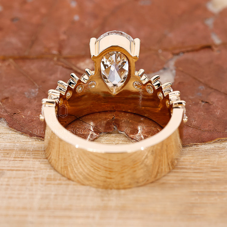 V Shaped Prong Setting Ring designed for a secure fit.