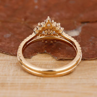 Halo Diamond Ring with a sparkling round cut center stone.