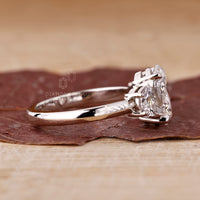 A custom engagement ring with three stone design
