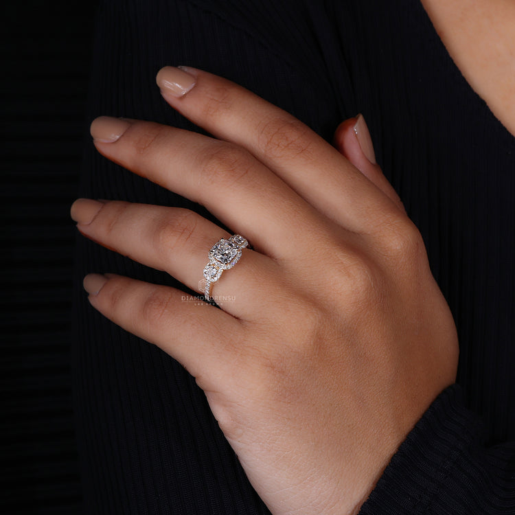 Pave Diamond Ring with a secure prong setting for durability.