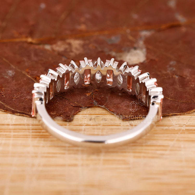 Handmade Jewelry band designed in a half eternity style.