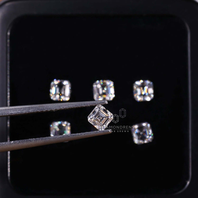 0.26 carat diamond offered as lab grown Asscher cut diamond.