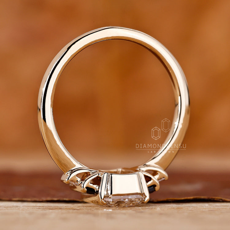 Emerald Cut Engagement Ring Baguette Side Stones