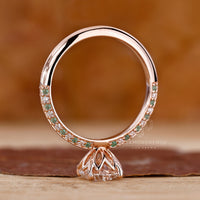 Round diamond ring with pave band engagement ring design for added brilliance.