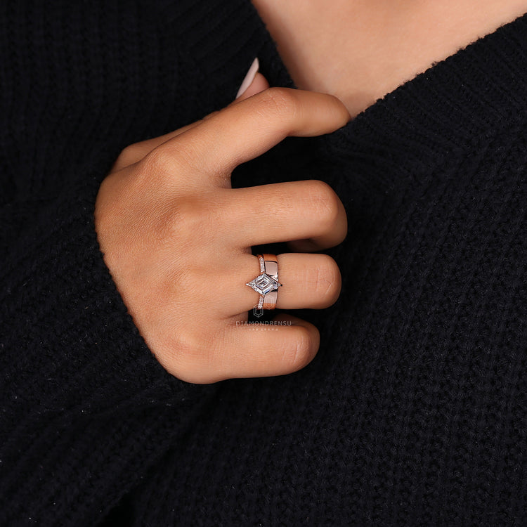 Pave Diamond Ring with a sparkling diamond-encrusted band.