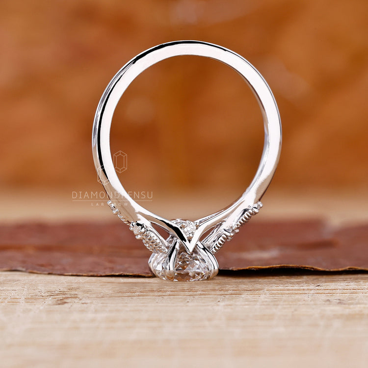 IGI Certified diamonds in a handmade engagement ring.