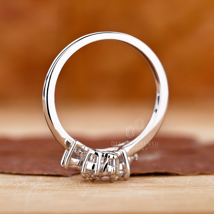 Lab Grown Diamond in a handcrafted engagement ring.