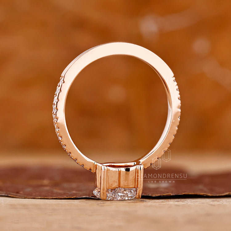 IGI certified handmade ring featuring heart shaped diamond and prong design.