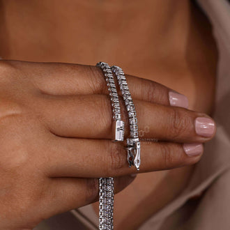 Diamond Tennis Necklace, 4.0 MM Round Lab Grown Diamond Necklace