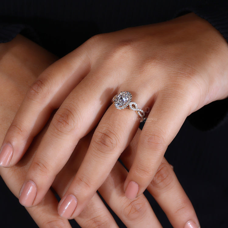 Halo diamond ring showcasing breathtaking shine and detail.