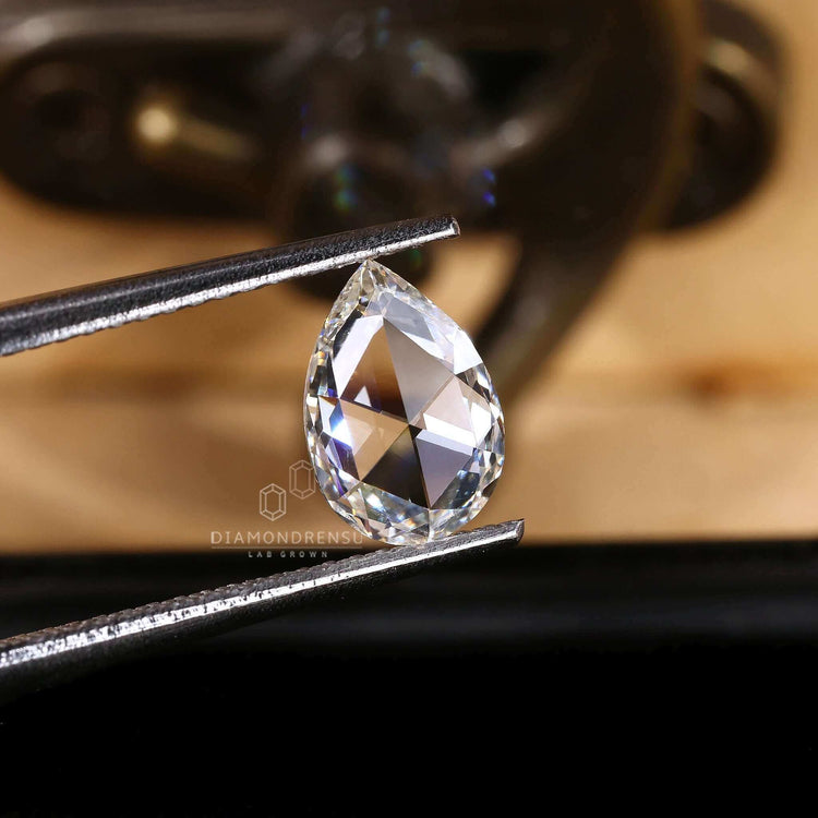 Buy loose lab grown diamonds in 0.99 carat pear rose cut shape.