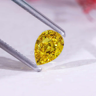 Yellow Pear diamond loose lab grown diamond