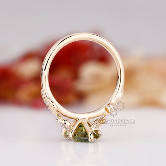 Lab Grown Diamond set in art deco engagement ring.