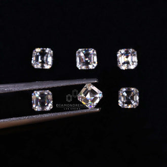 Asscher cut diamond available as a loose lab grown diamond.