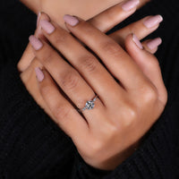 A sparkling pave setting engagement ring with shimmering brilliance.