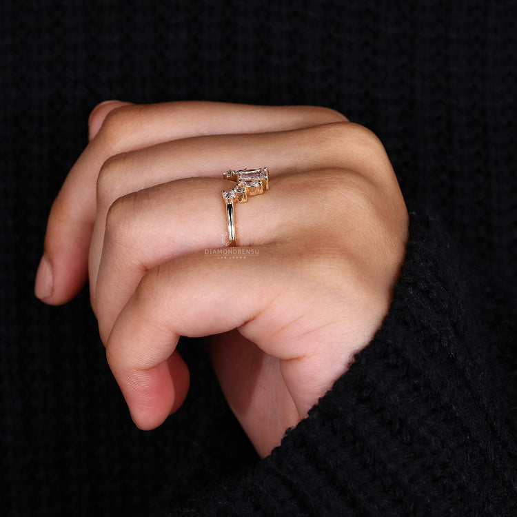 Prong set wedding band with secure settings.