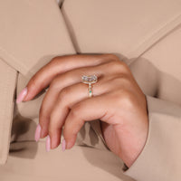 Stunning hidden halo ring that enhances brilliance.