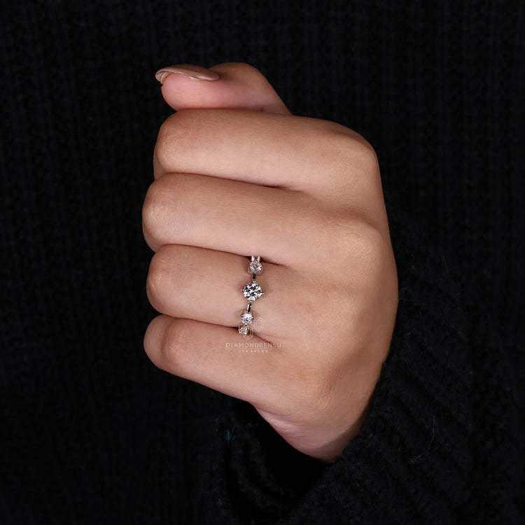 Round Diamond Ring with a secure prong setting and brilliance.