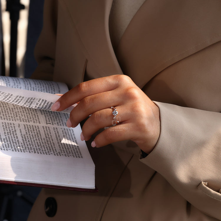Brilliant round cut diamond engagement ring showcasing exceptional brilliance and sparkle.