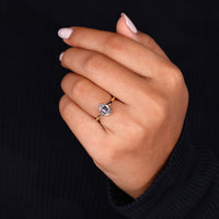 Round Diamond in Hidden Halo Yellow Gold Ring