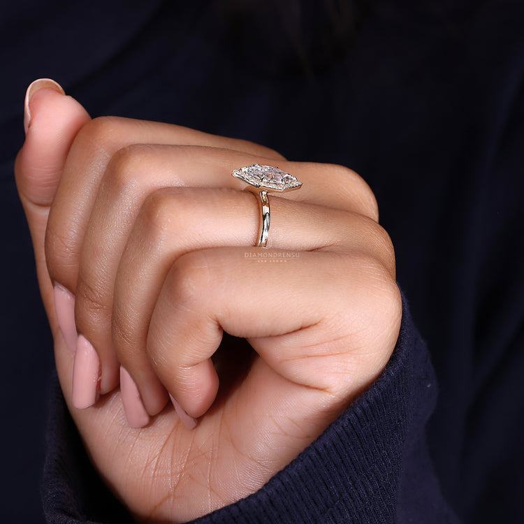 Halo Diamond Ring with intricate details and sparkle.