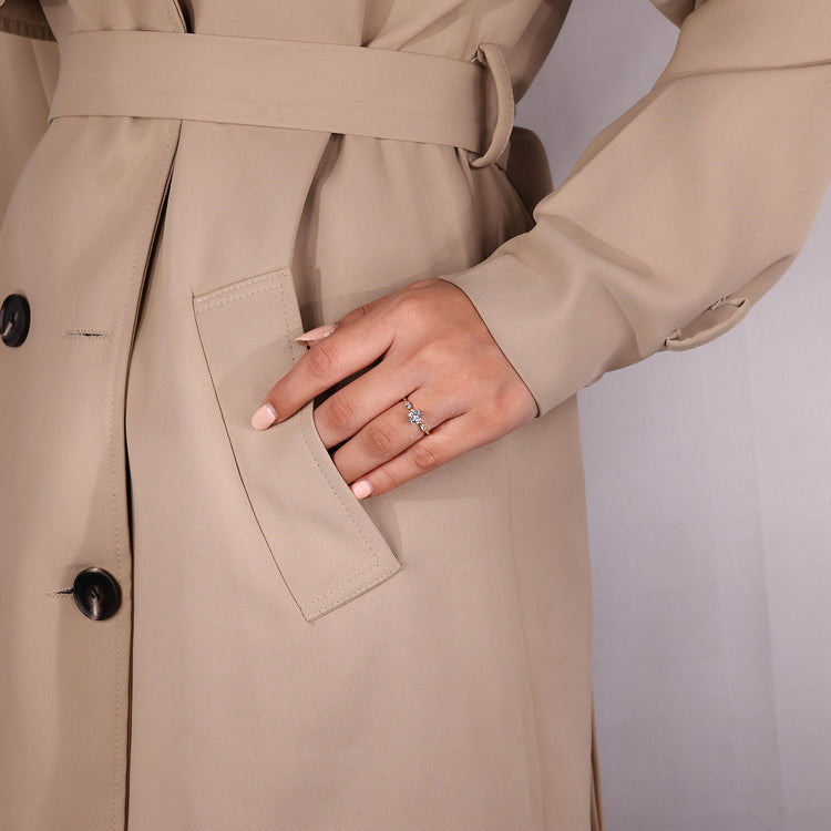 Lab Grown Diamond set in cushion engagement style.