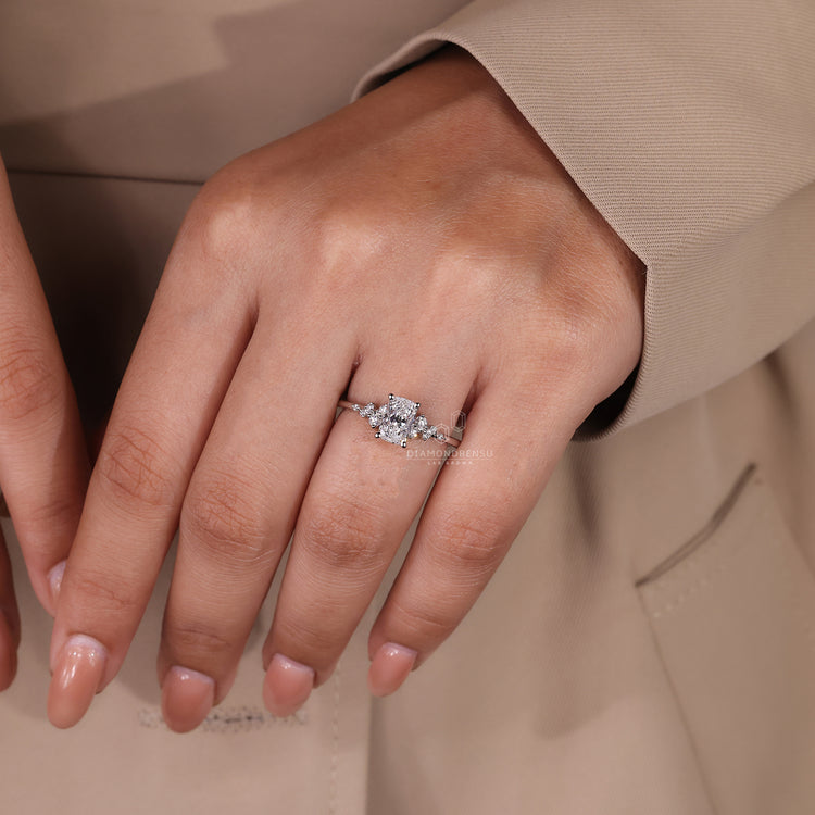 Handmade jewelry with a snowdrift engagement ring design for a unique touch.