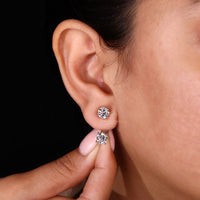 Round diamond earrings, diamond stud earrings, IGI certified