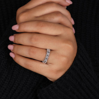 Diamond wedding band with a dazzling, radiant shine.