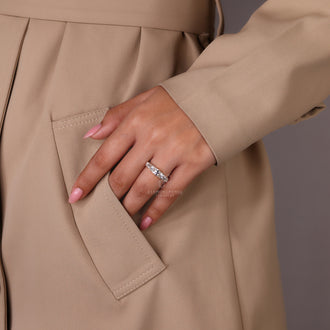 Custom wedding band featuring 7 stone diamonds and yellow gold.