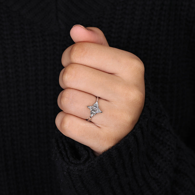 Hexagon Ring in a classic, elegant setting for timeless appeal.