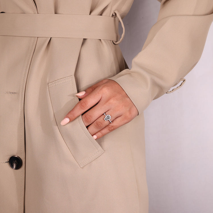 Handmade jewelry with white gold diamond ring.