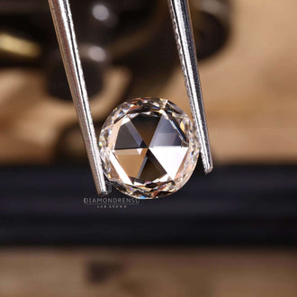 Rose cut diamond is lab grown and loose.