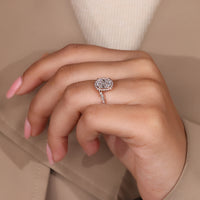 Bypass engagement ring with custom diamond.