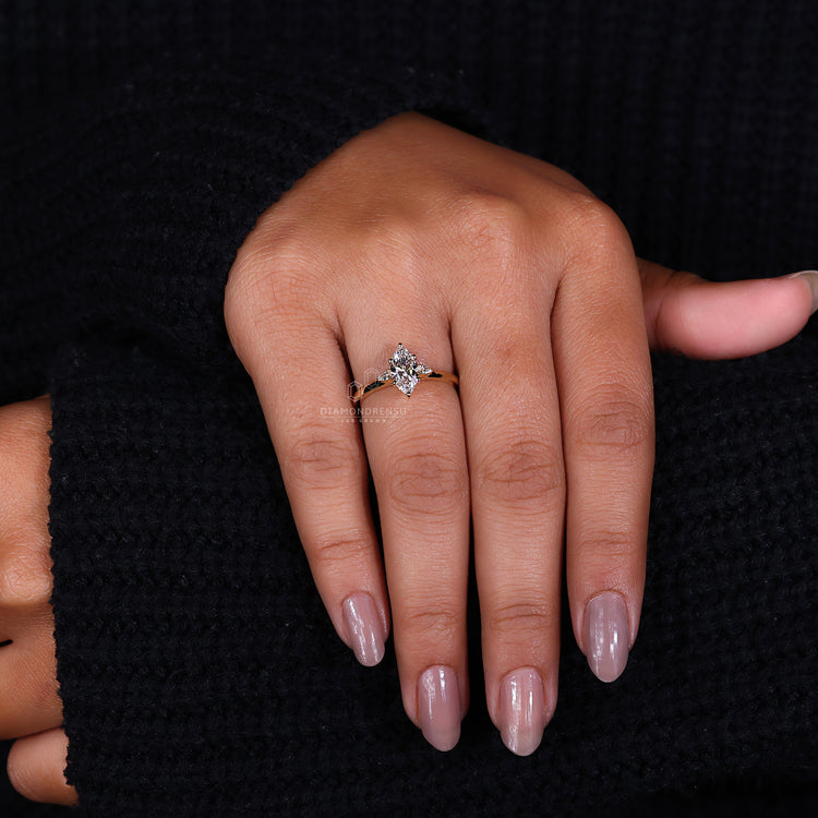 Marquise Diamond Ring with Pear Side Stones for added brilliance.