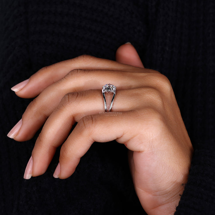 Old European Cushion Cut Ring designed with vintage-inspired charm.