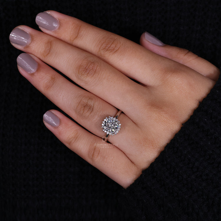 Double Prong Ring Setting showcasing delicate diamond work.