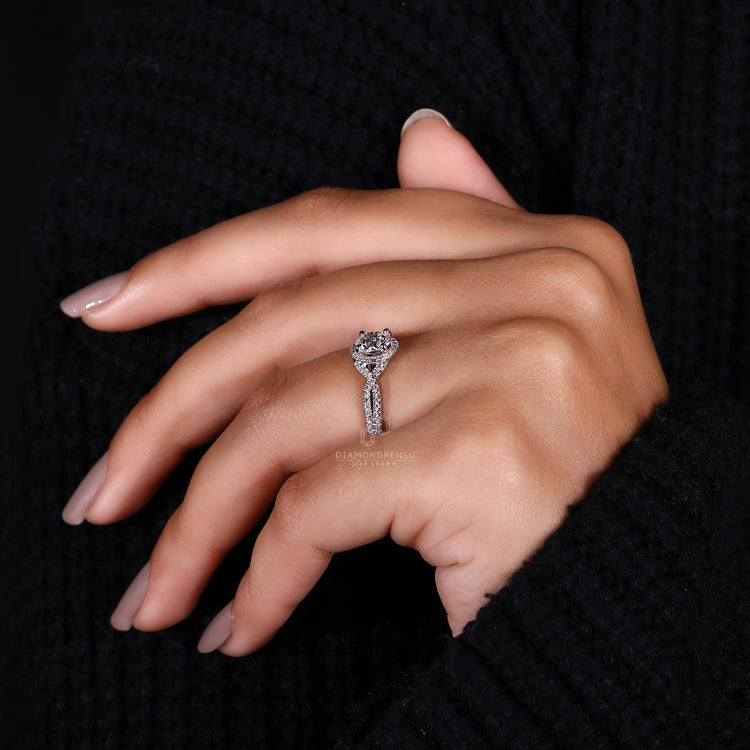 Twisted Pave Engagement Ring with brilliant diamond sparkle.