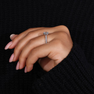 Pave Ring designed to enhance the brilliance of diamonds.