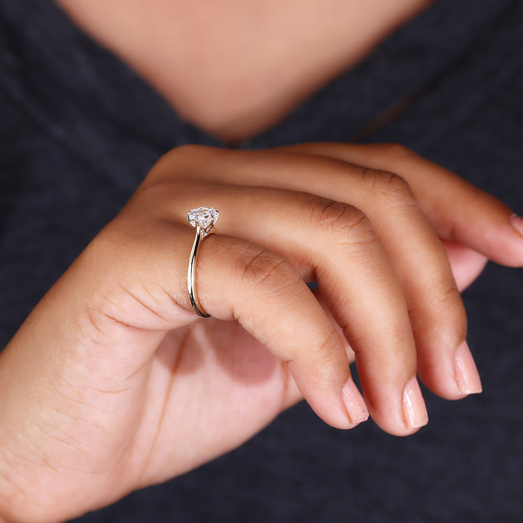 Tapered Shank Ring designed to highlight the center stone.