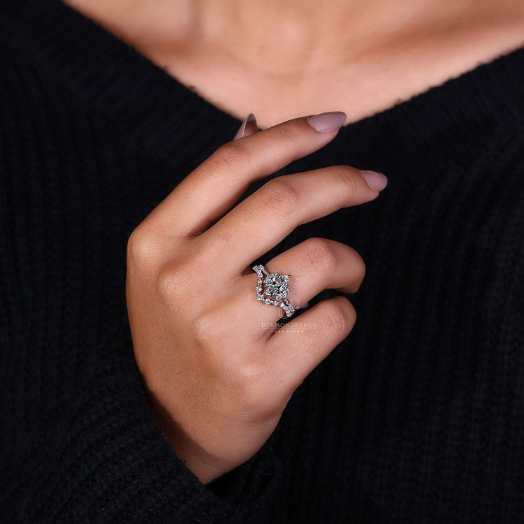 Milgrain Ring detailing on a beautiful bridal set.