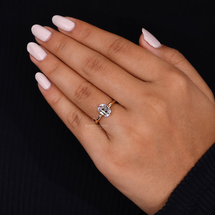 Handmade Jewelry with Round Diamond in Hidden Halo